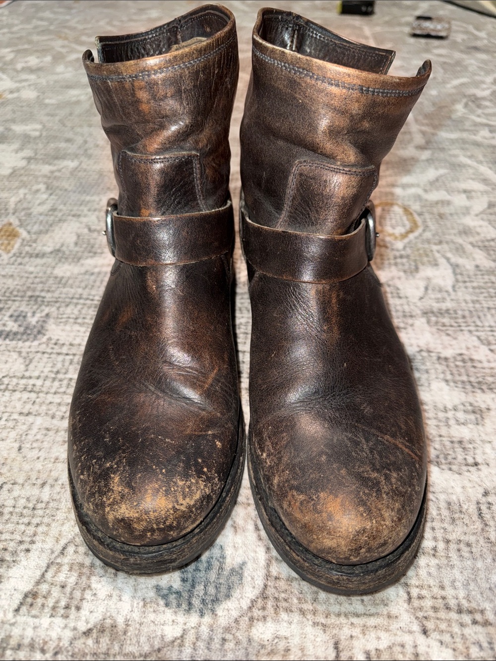Frye Women’s Brown Leather Distressed Boots